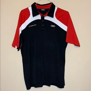 Audi Sport Short Sleeve Polo Mens Red/White/Black